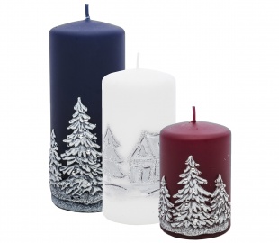 Свечи Рождество - Зимние деревья